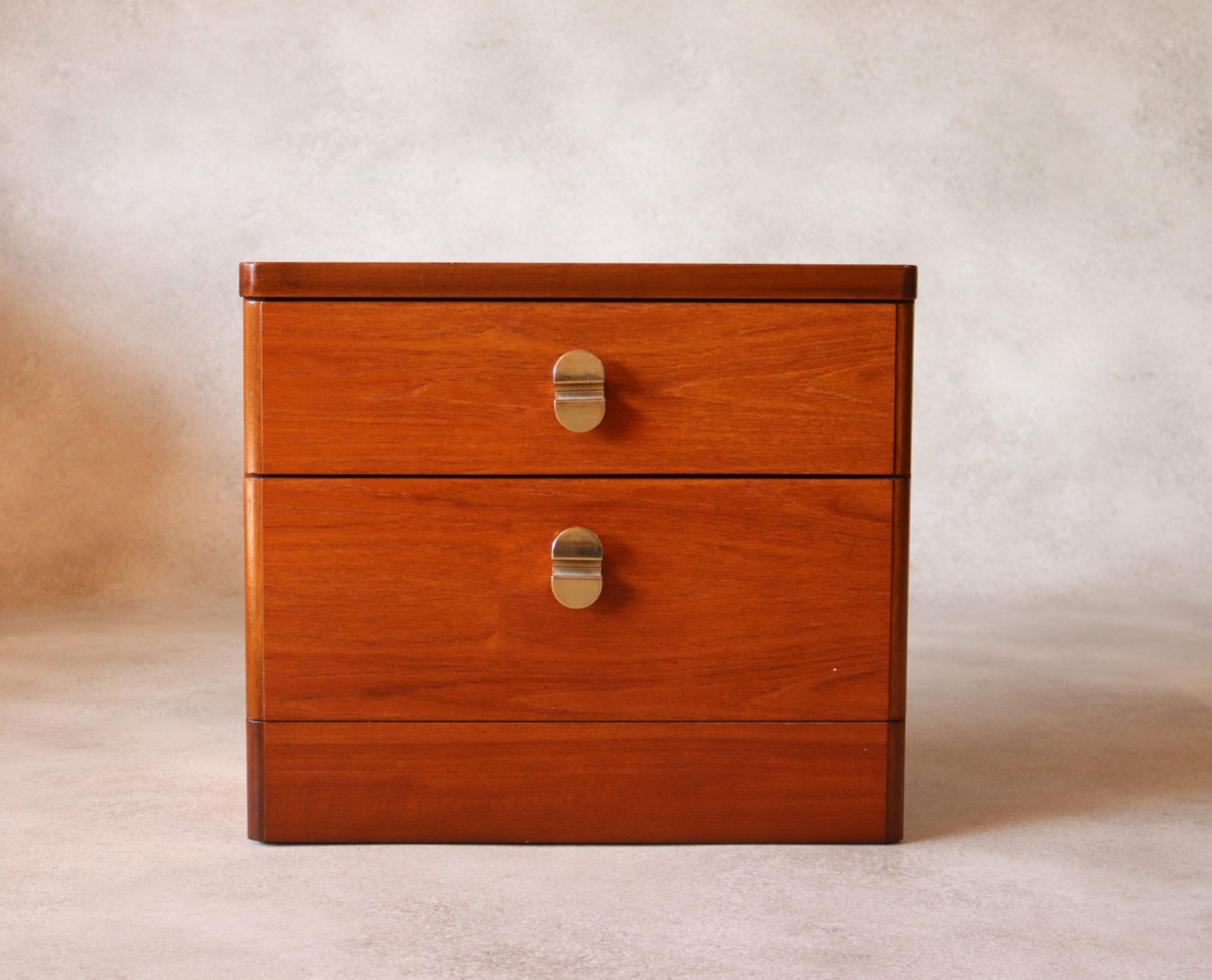 Mid Century Teak Stag Cantata Bedside Cabinet - 2 Drawer Chest