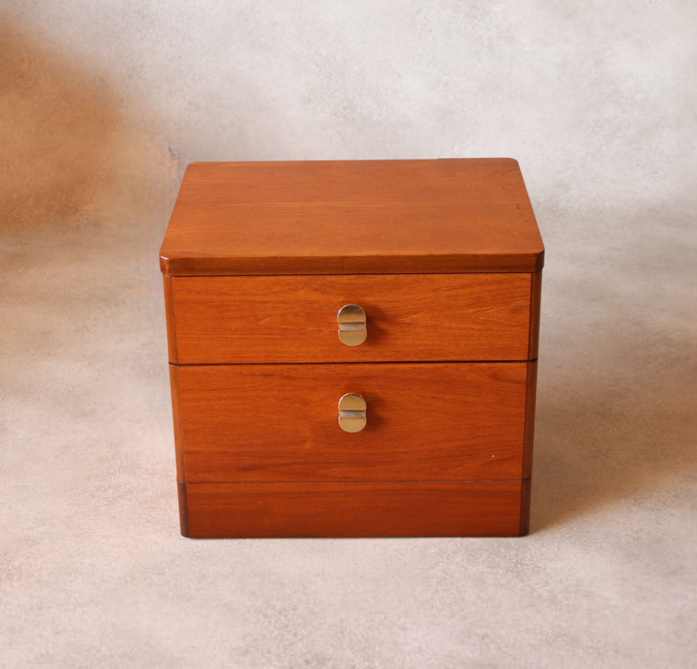 Mid Century Teak Stag Cantata Bedside Cabinet - 2 Drawer Chest