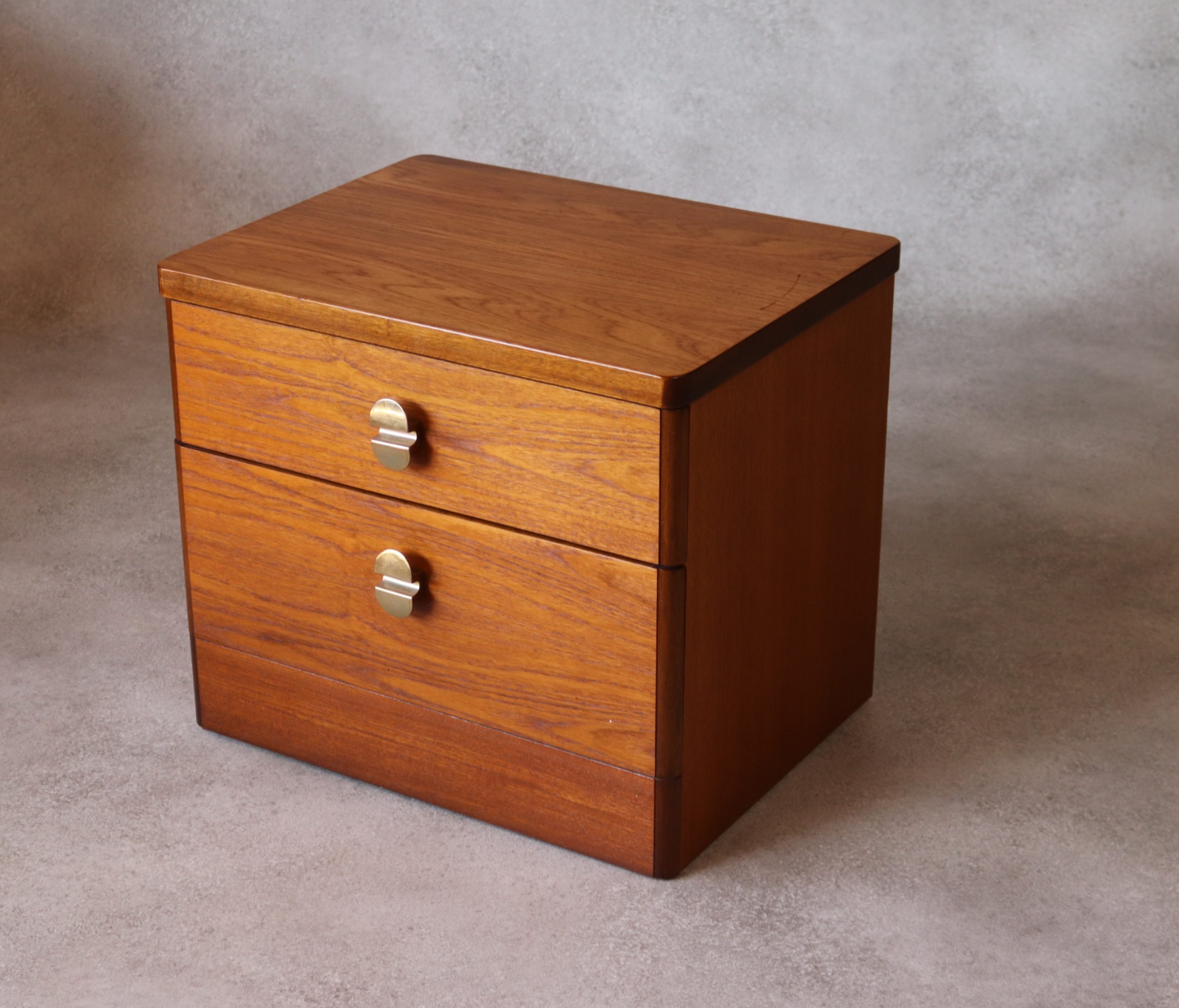 Mid Century Teak Stag Cantata Bedside Cabinet - 2 Drawer Chest