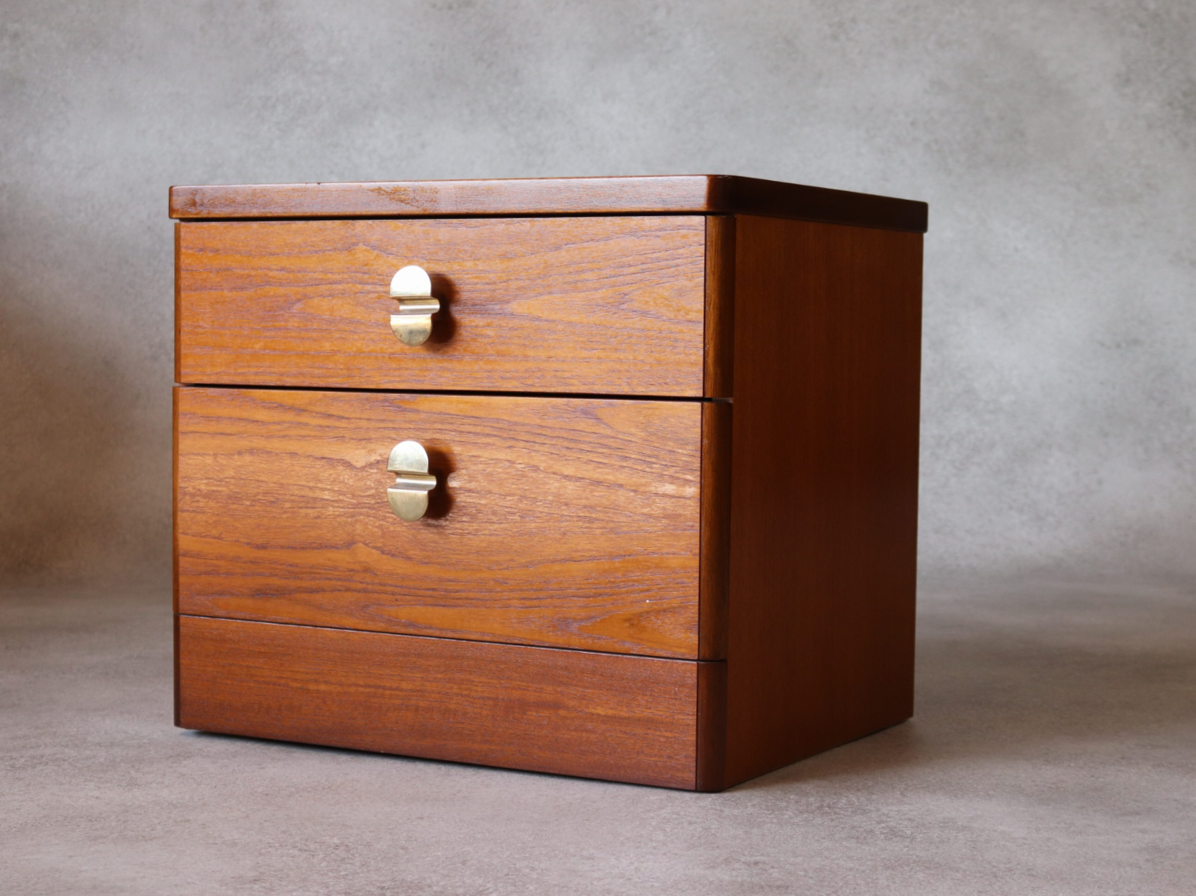 Mid Century Teak Stag Cantata Bedside Cabinet - 2 Drawer Chest