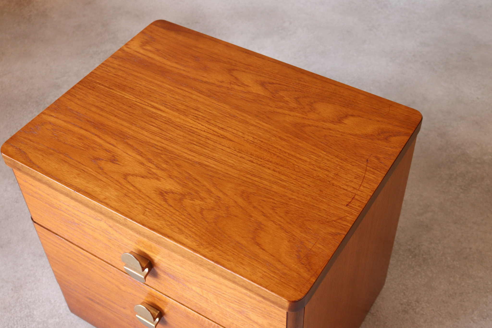 Mid Century Teak Stag Cantata Bedside Cabinet - 2 Drawer Chest