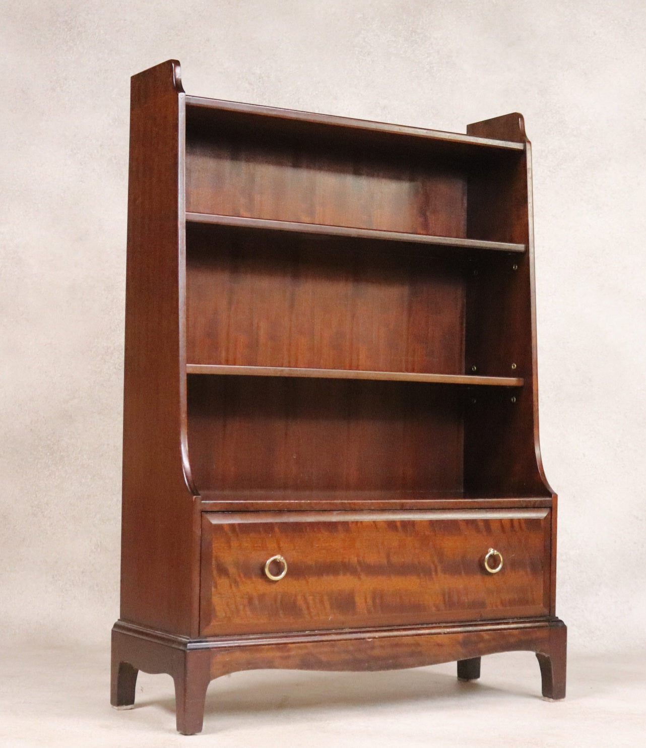 Vintage Stag Minstrel Waterfall Open Bookcase