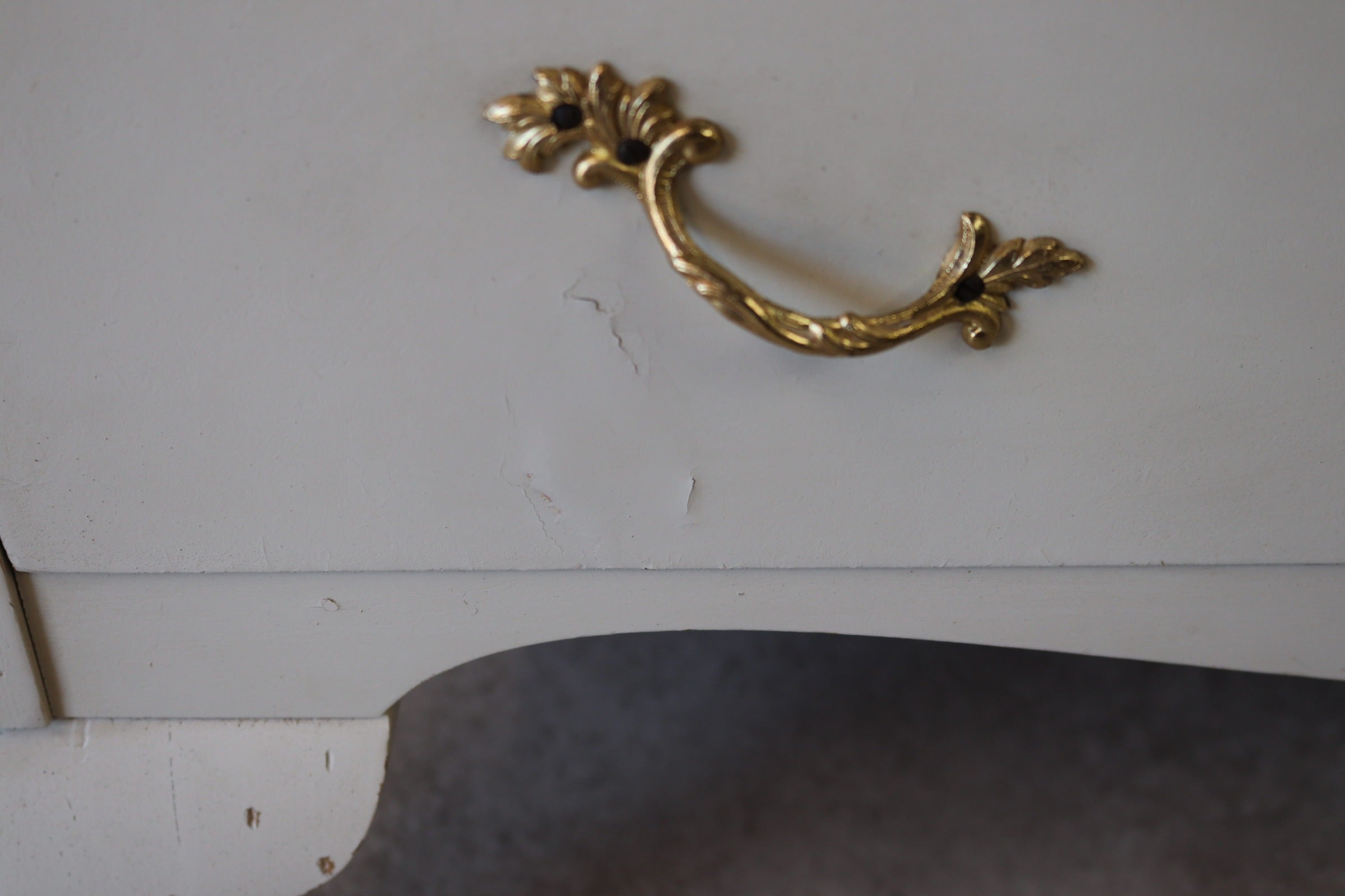Vintage French Louis XV Style White Chest Of Drawers