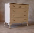 Vintage French Louis XV Style White Chest Of Drawers