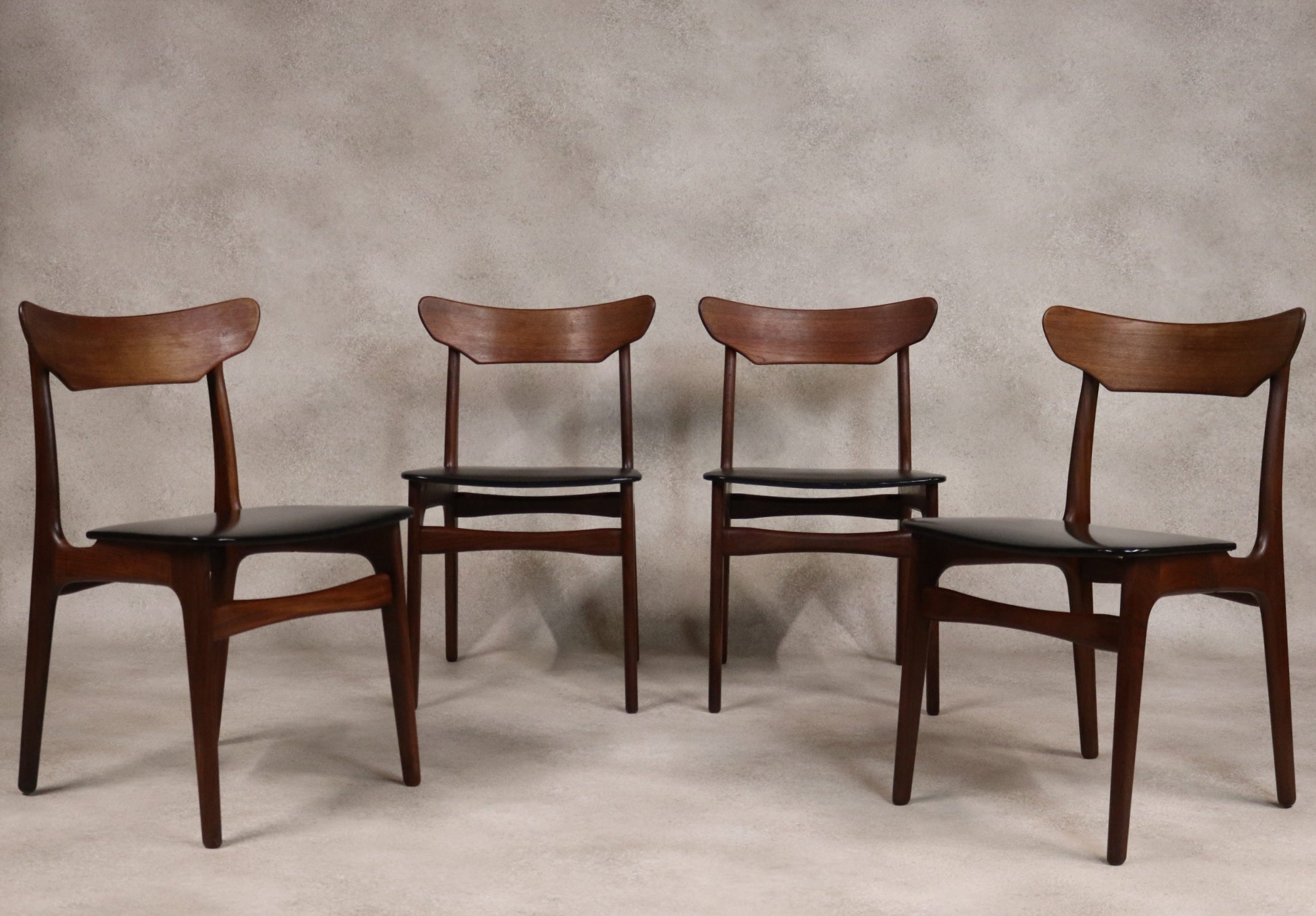 Set of 4 Danish Teak Dining Chairs Schionning & Elgaard Randers Mobelfabrik MCM