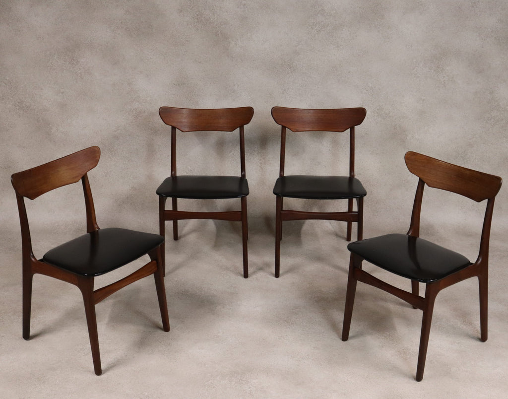 Set of 4 Danish Teak Dining Chairs Schionning & Elgaard Randers Mobelfabrik MCM