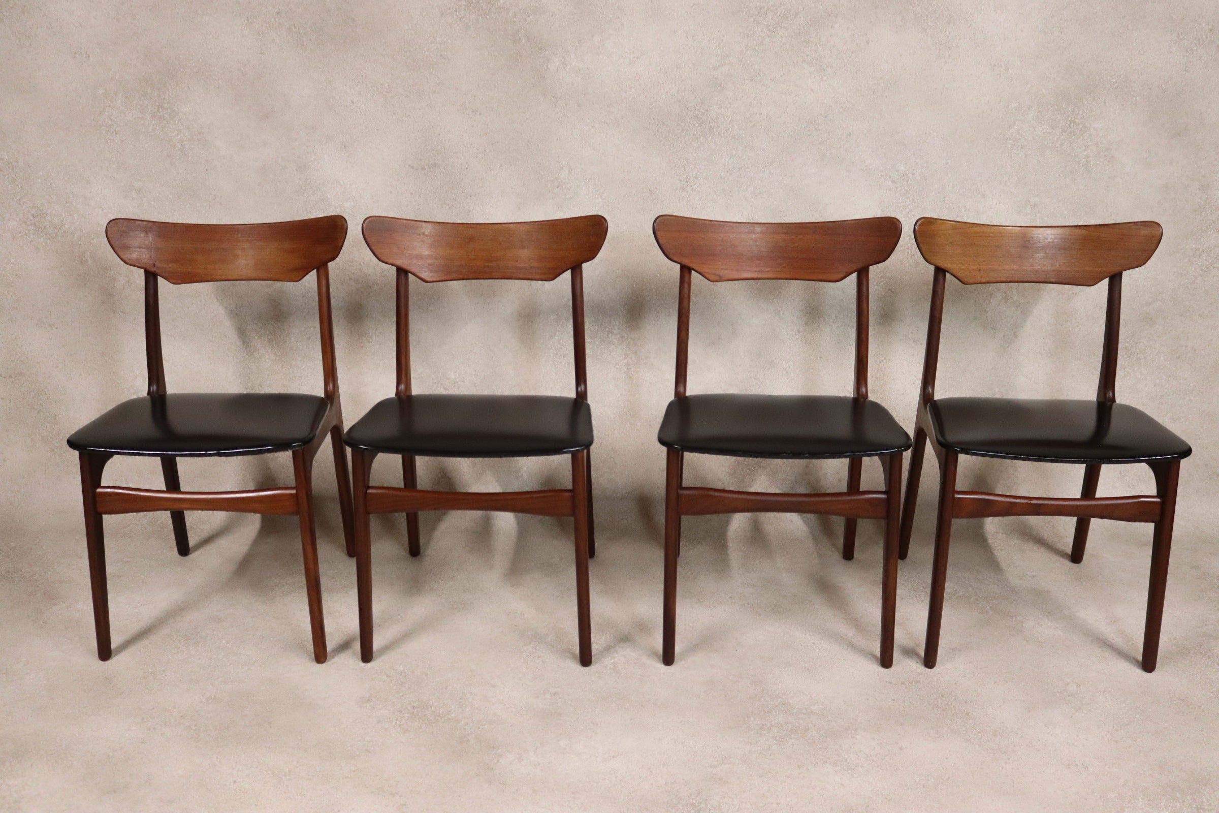 Set of 4 Danish Teak Dining Chairs Schionning & Elgaard Randers Mobelfabrik MCM