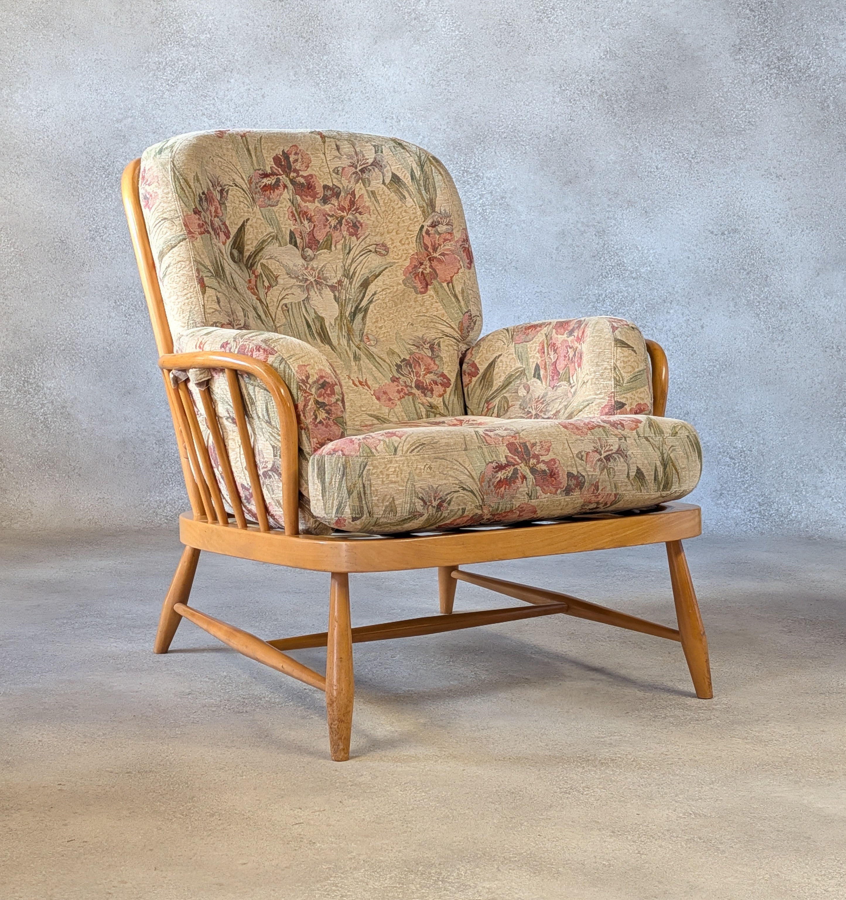 Vintage Ercol Blonde Windsor Jubilee 766 Armchair