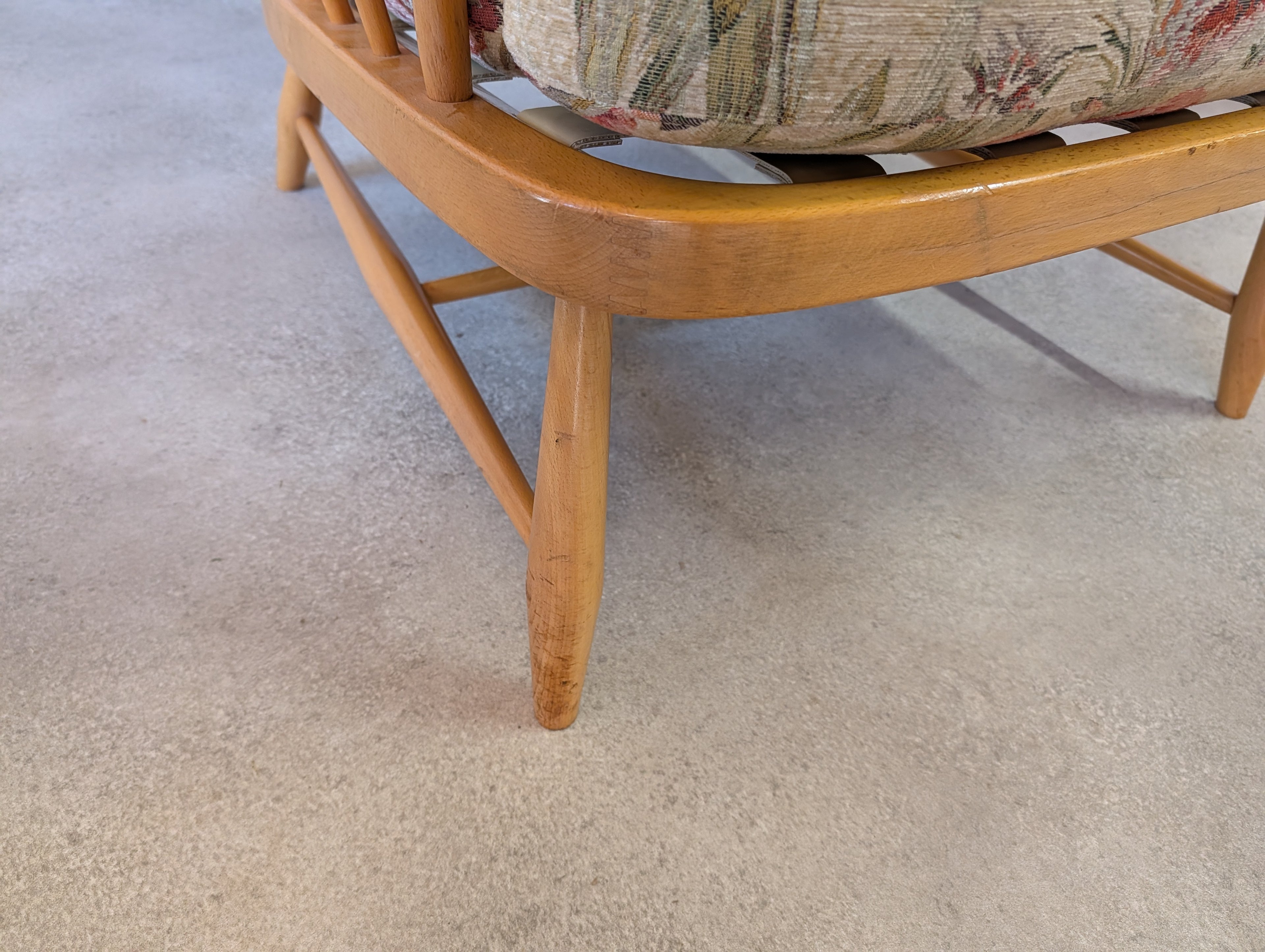 Vintage Ercol 766 Jubilee Blonde Beech Armchair