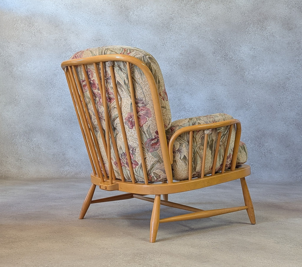 Vintage Ercol 766 Jubilee Blonde Beech Armchair