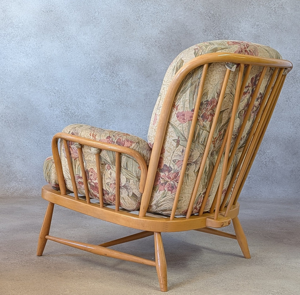Vintage Ercol 766 Jubilee Blonde Beech Armchair