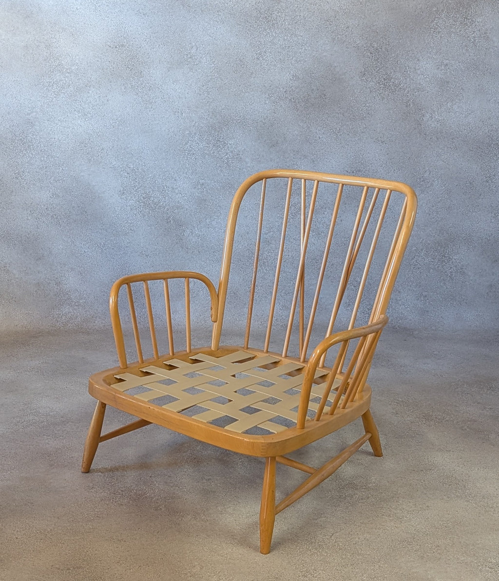 Vintage Ercol 766 Jubilee Blonde Beech Armchair