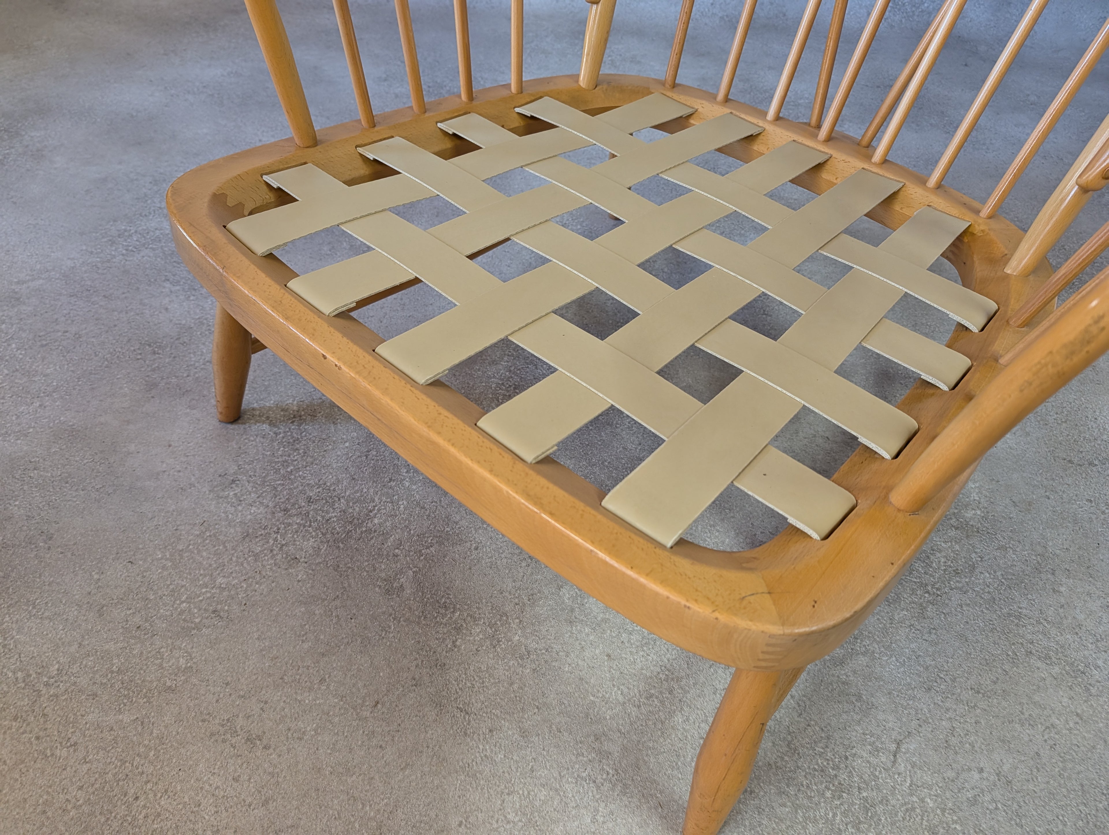 Vintage Ercol 766 Jubilee Blonde Beech Armchair