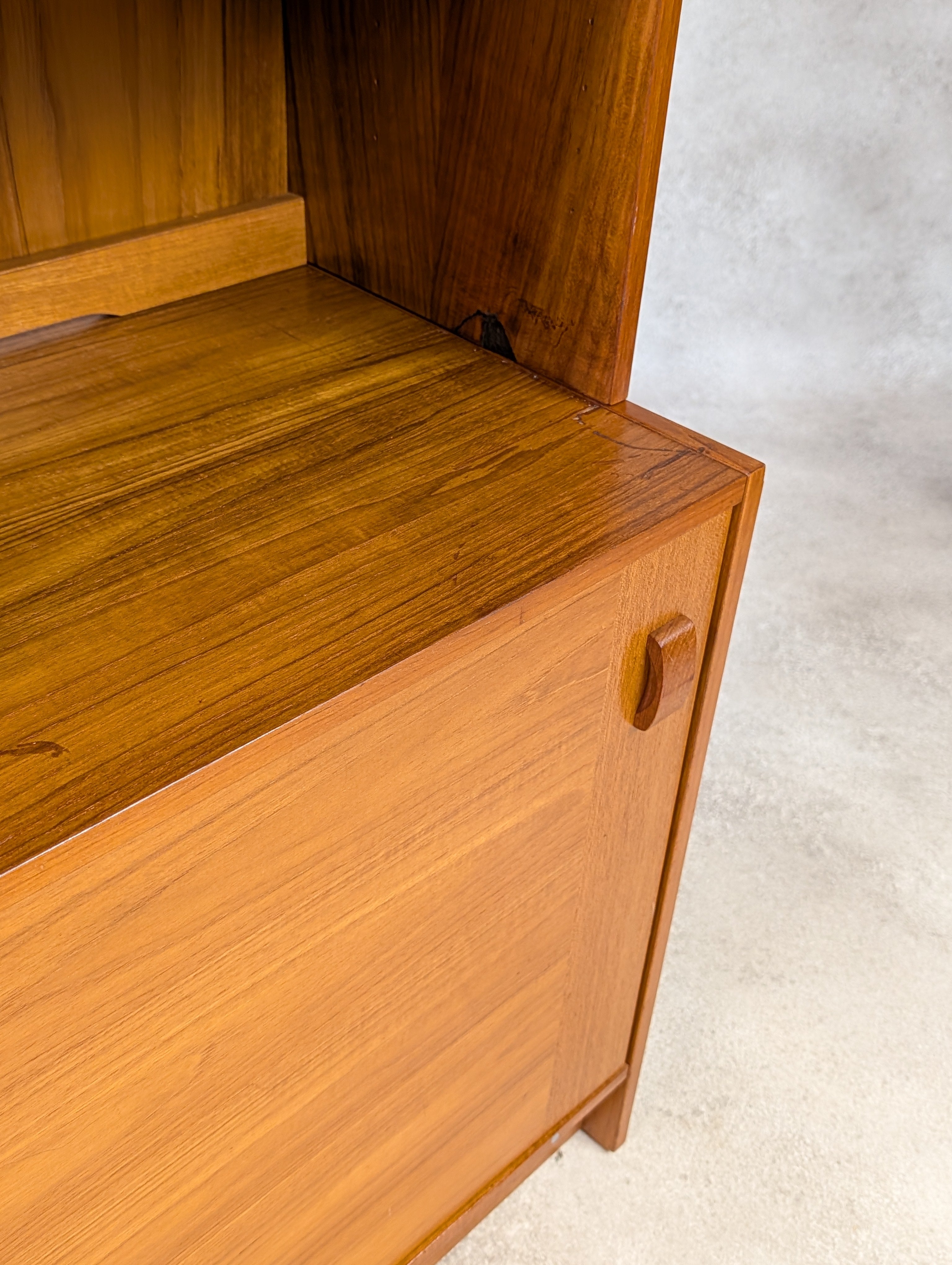 Mid Century Domino Mobler Teak Bookcase - Vintage Danish Wall Unit MCM
