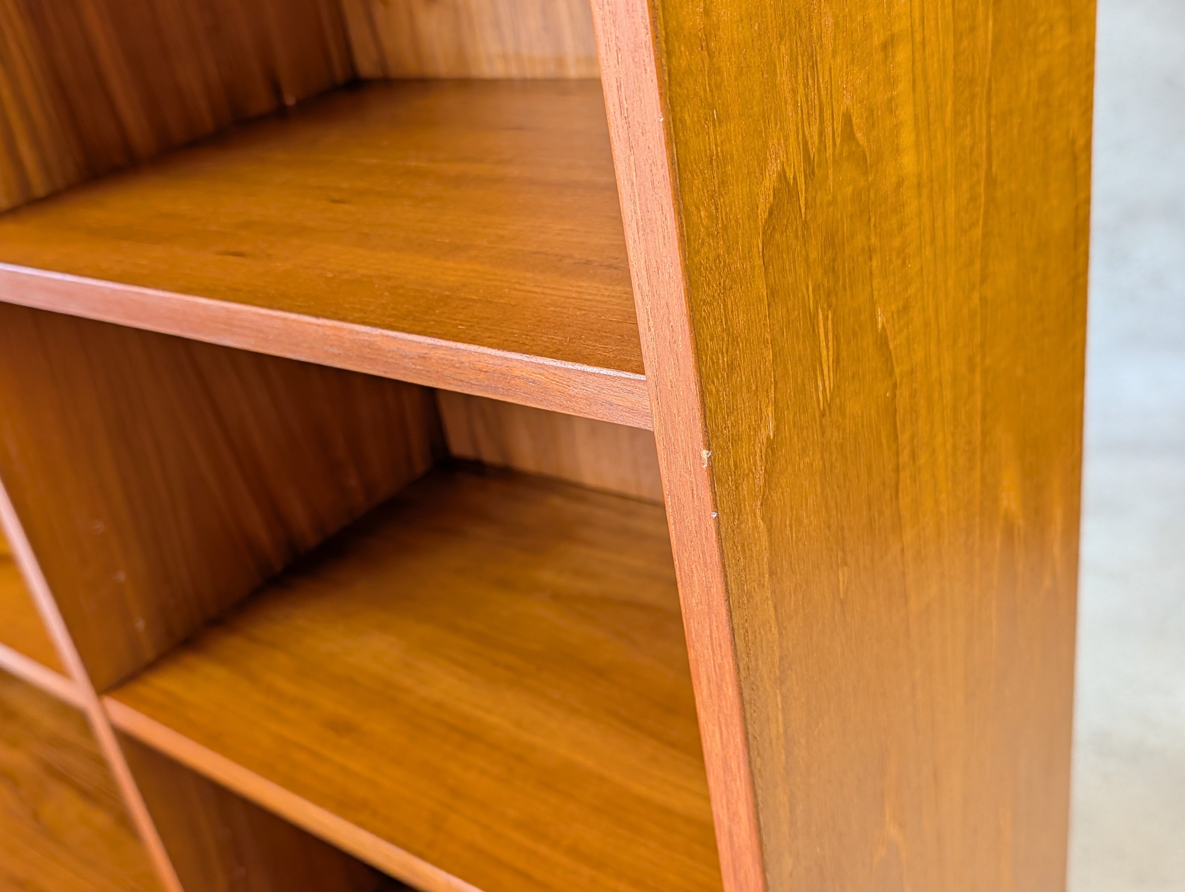 Mid Century Domino Mobler Teak Bookcase - Vintage Danish Wall Unit MCM