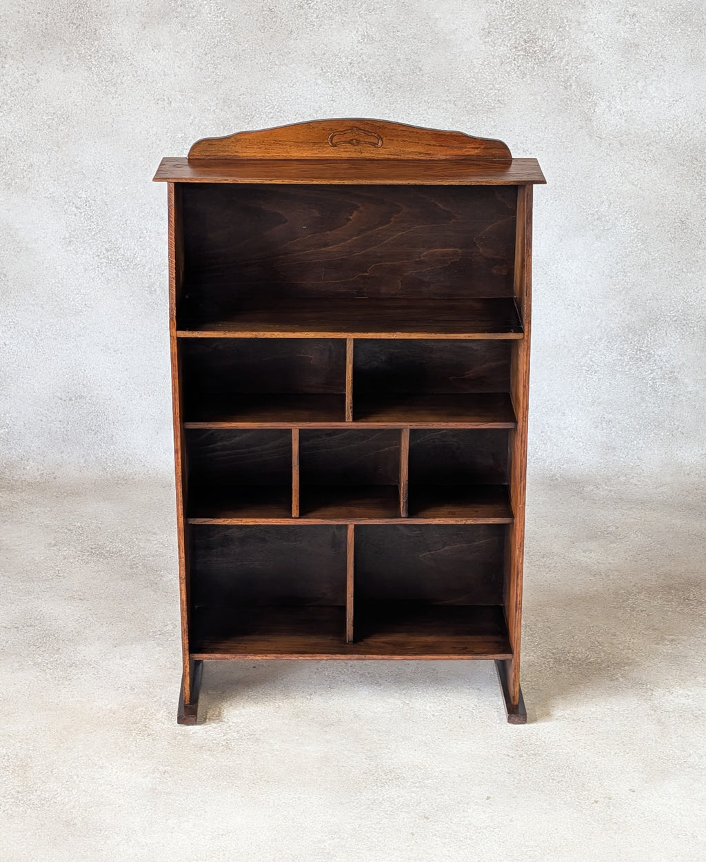 Antique Arts And Crafts Oak Open BookcaseArt Nouveau Liberty Style C.1910