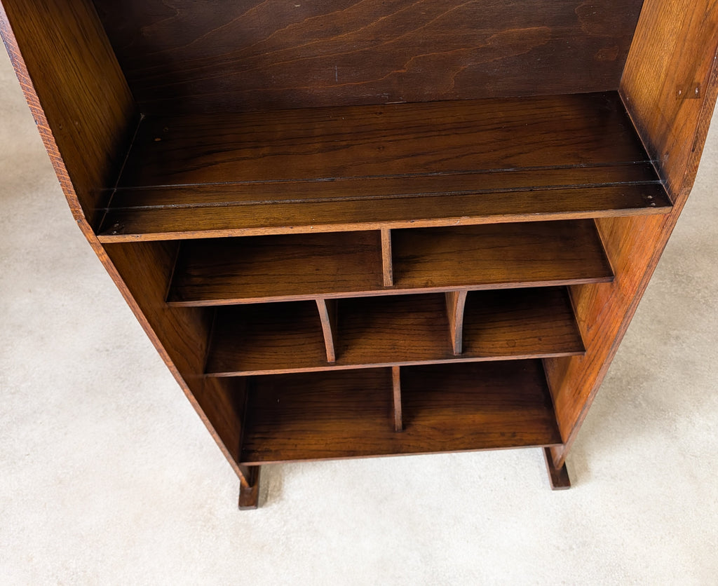 Antique Arts And Crafts Oak Open BookcaseArt Nouveau Liberty Style C.1910