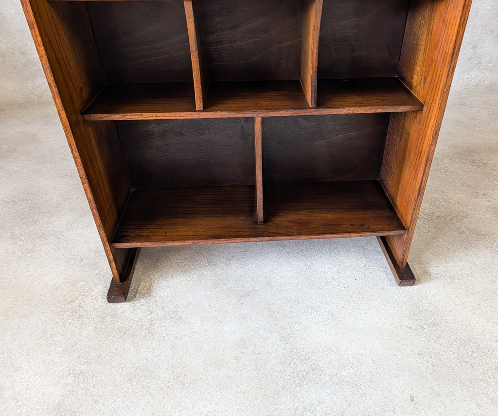 Antique Arts And Crafts Oak Open BookcaseArt Nouveau Liberty Style C.1910