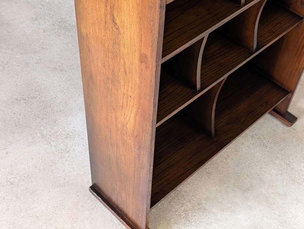 Antique Arts And Crafts Oak Open BookcaseArt Nouveau Liberty Style C.1910
