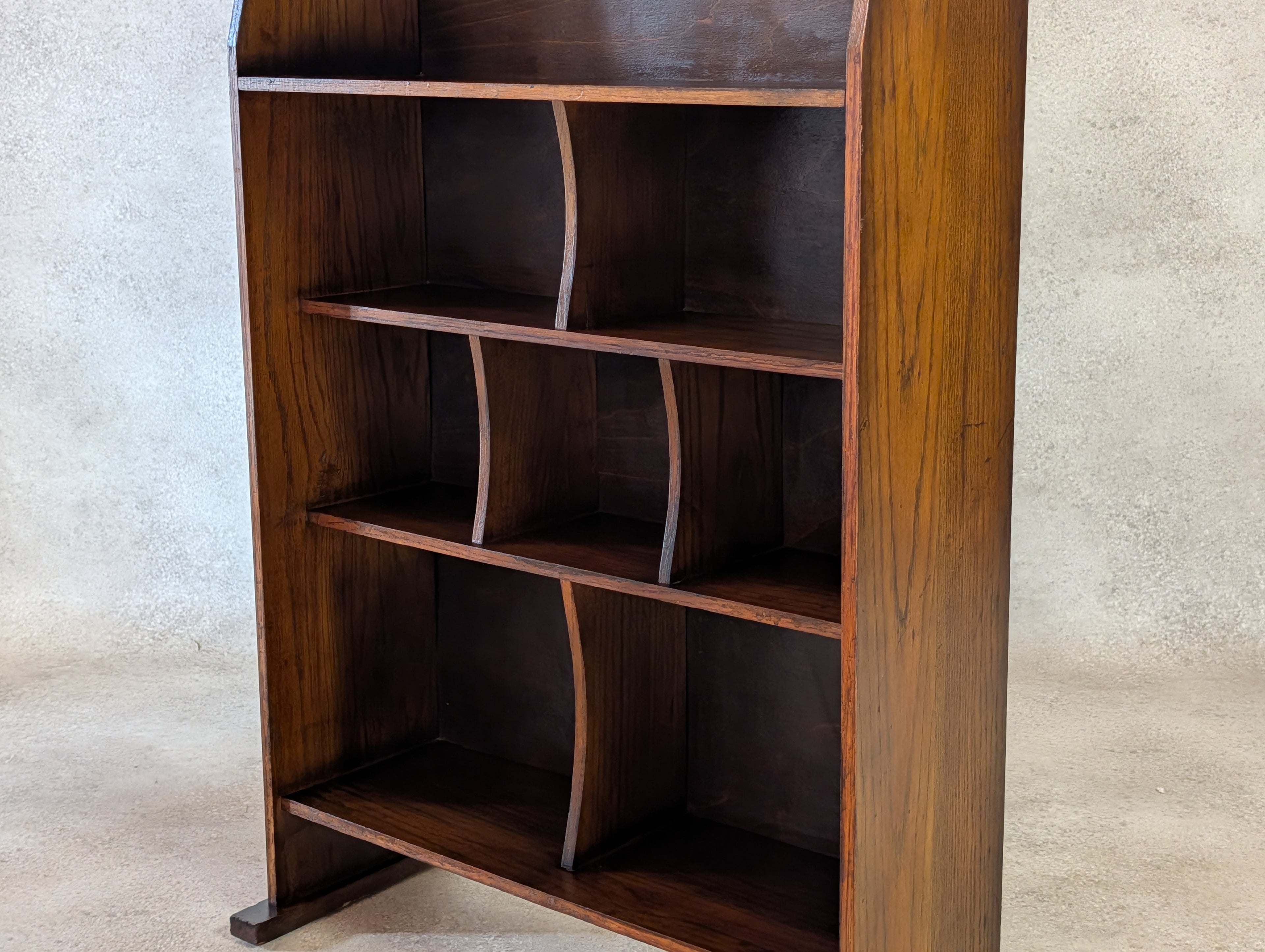 Antique Arts And Crafts Oak Open BookcaseArt Nouveau Liberty Style C.1910