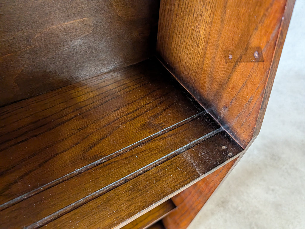 Antique Arts And Crafts Oak Open BookcaseArt Nouveau Liberty Style C.1910