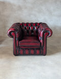 Vintage Oxblood Red Leather Chesterfield Club Chair Armchair