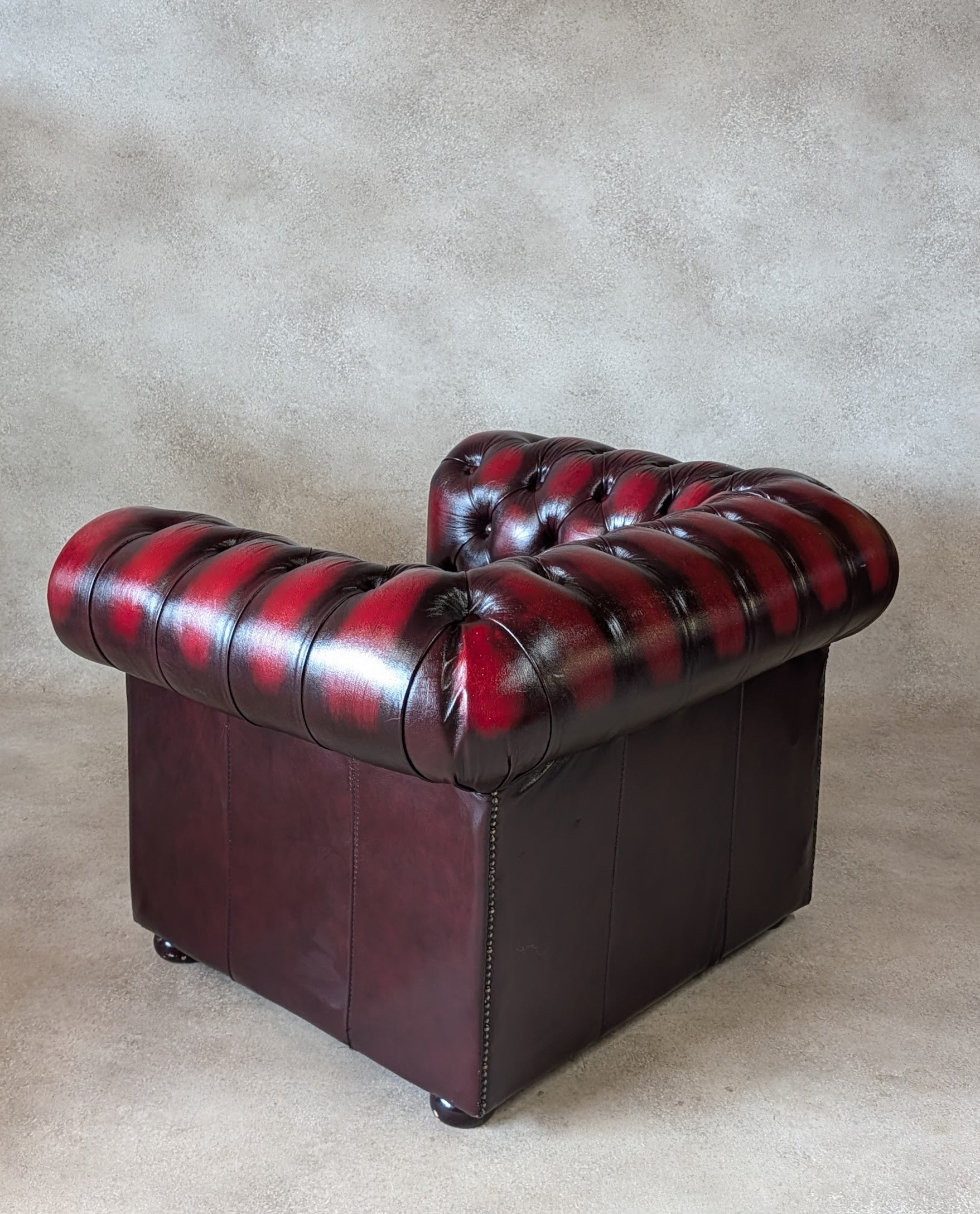 Vintage Oxblood Red Leather Chesterfield Club Chair Armchair