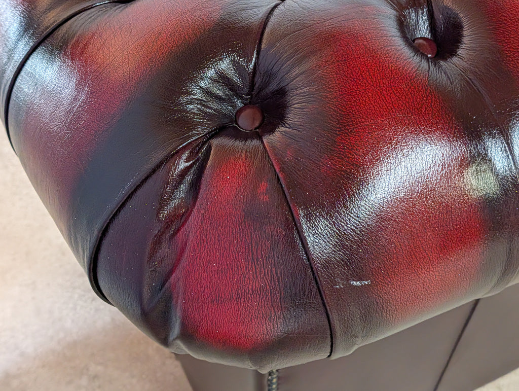 Vintage Oxblood Red Leather Chesterfield Club Chair Armchair