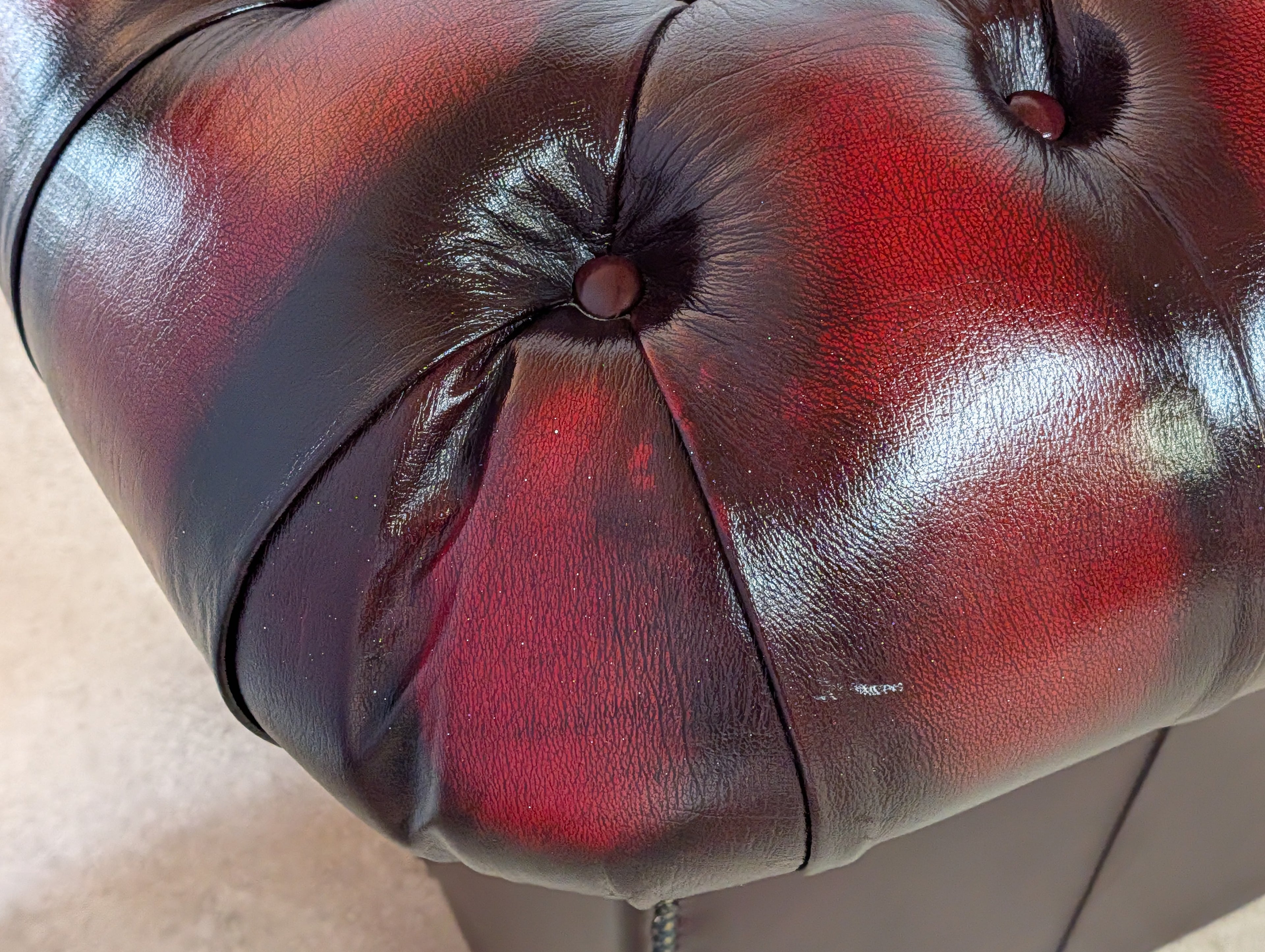 Vintage Oxblood Red Leather Chesterfield Club Chair Armchair