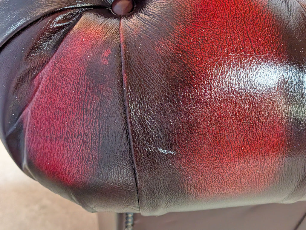 Vintage Oxblood Red Leather Chesterfield Club Chair Armchair