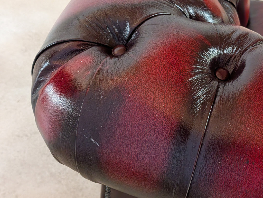 Vintage Oxblood Red Leather Chesterfield Club Chair Armchair