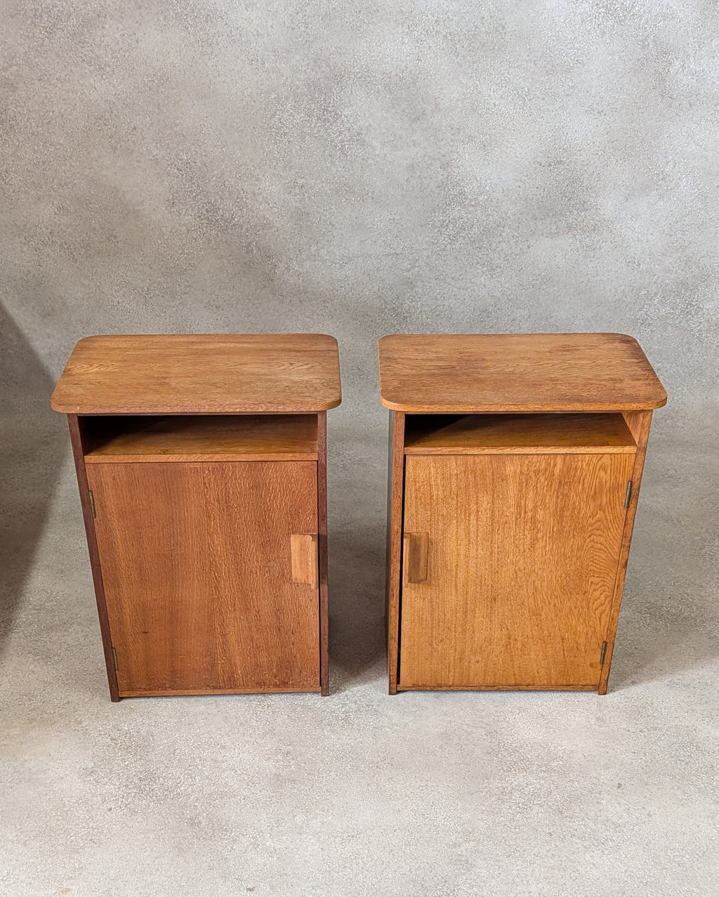 Pair Of Mid Century Heals STYLE Oak Bedside Cabinets Vintage Night Stands
