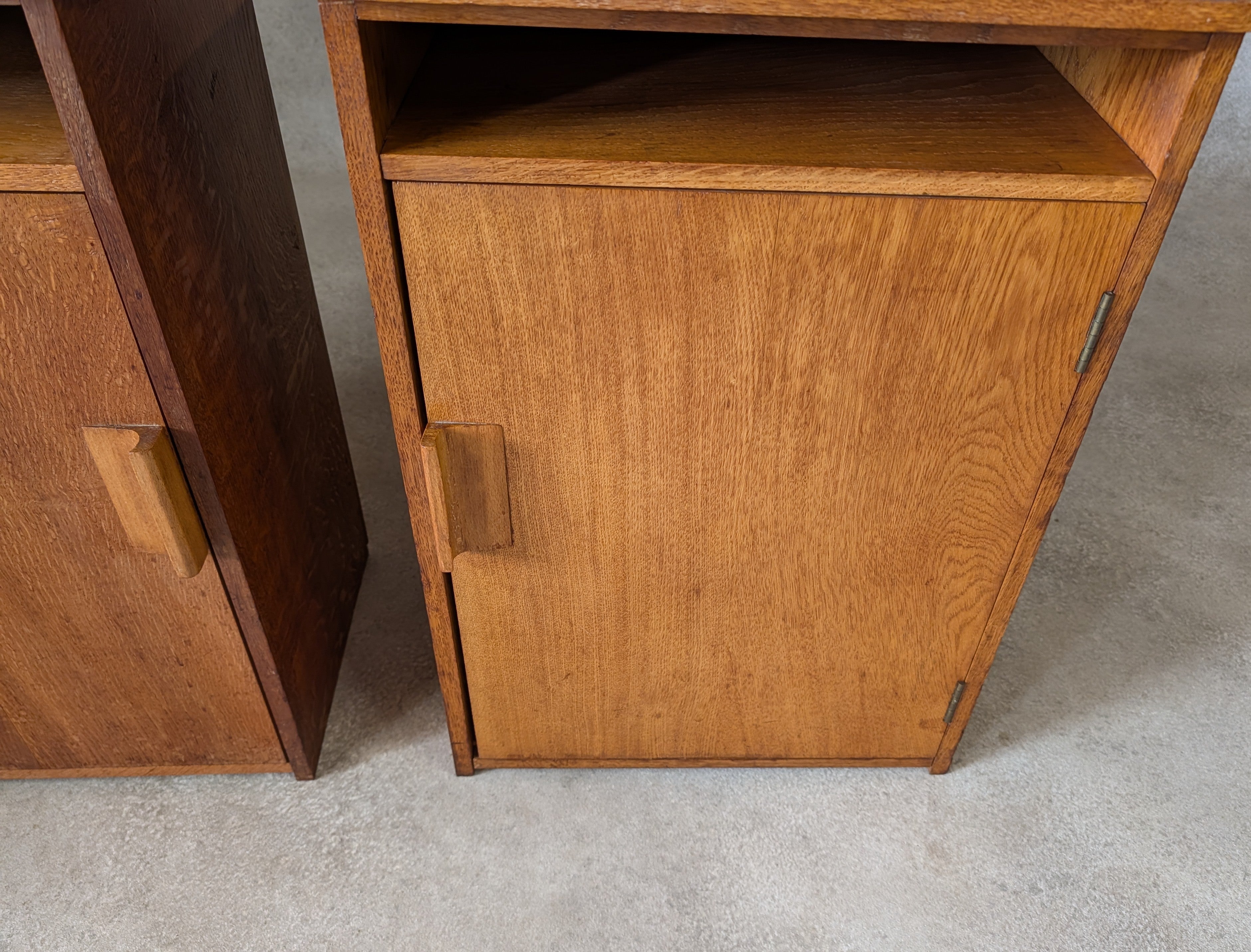Pair Of Mid Century Heals STYLE Oak Bedside Cabinets Vintage Night Stands