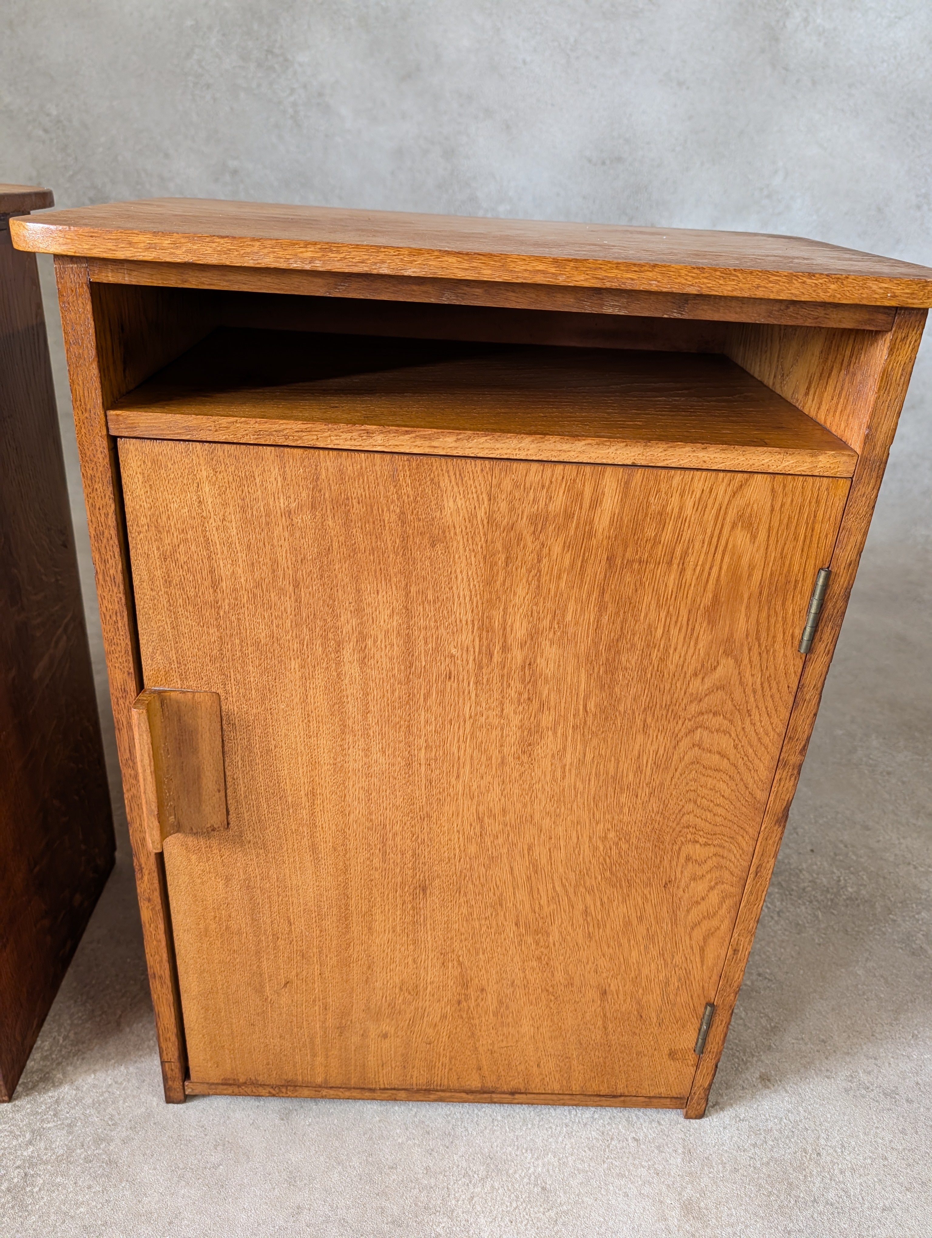 Pair Of Mid Century Heals STYLE Oak Bedside Cabinets Vintage Night Stands