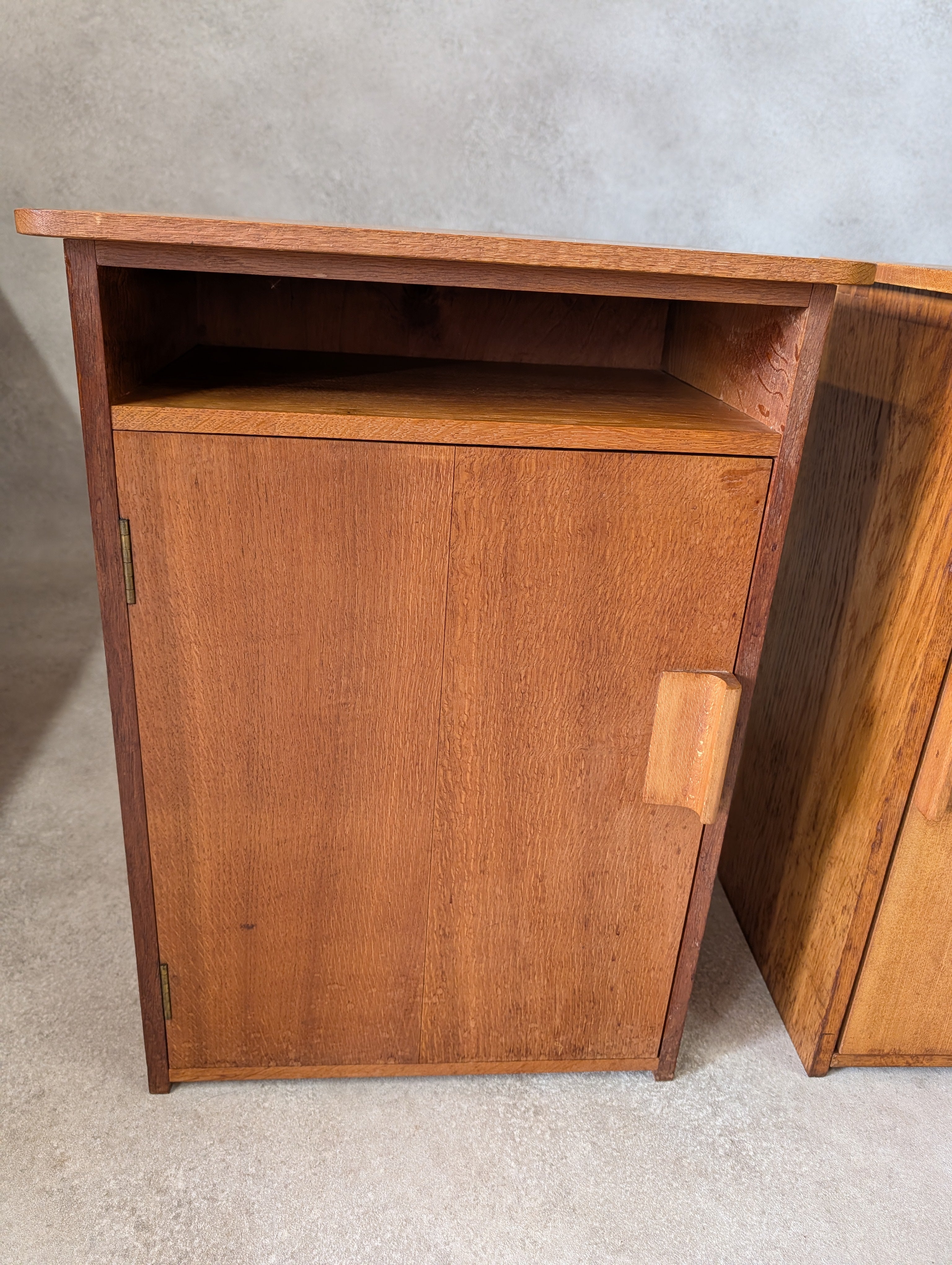 Pair Of Mid Century Heals STYLE Oak Bedside Cabinets Vintage Night Stands