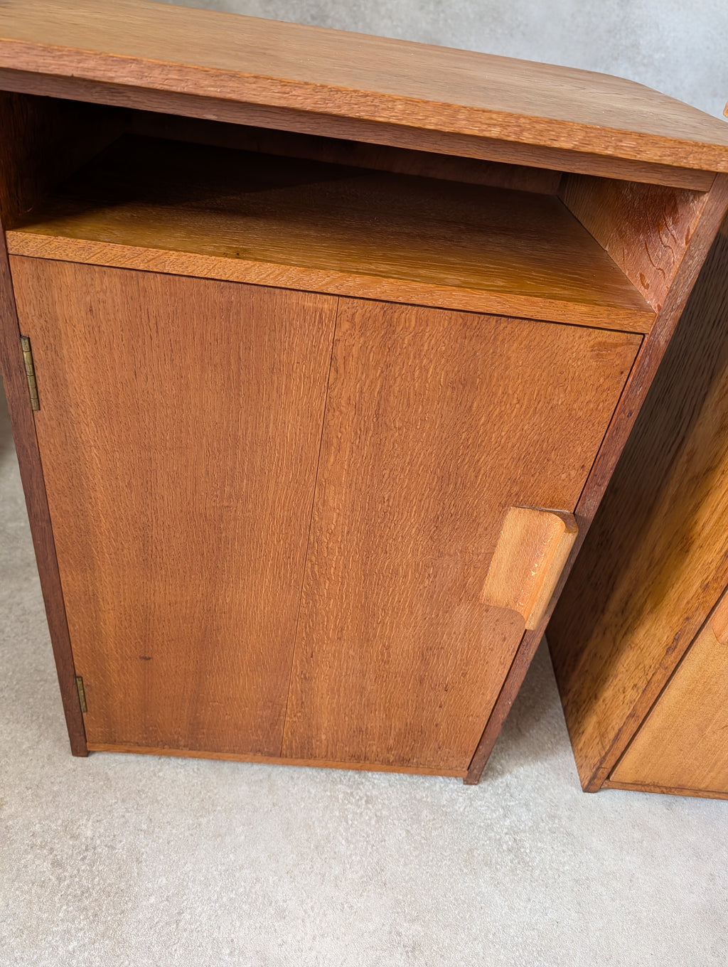 Pair Of Mid Century Heals STYLE Oak Bedside Cabinets Vintage Night Stands