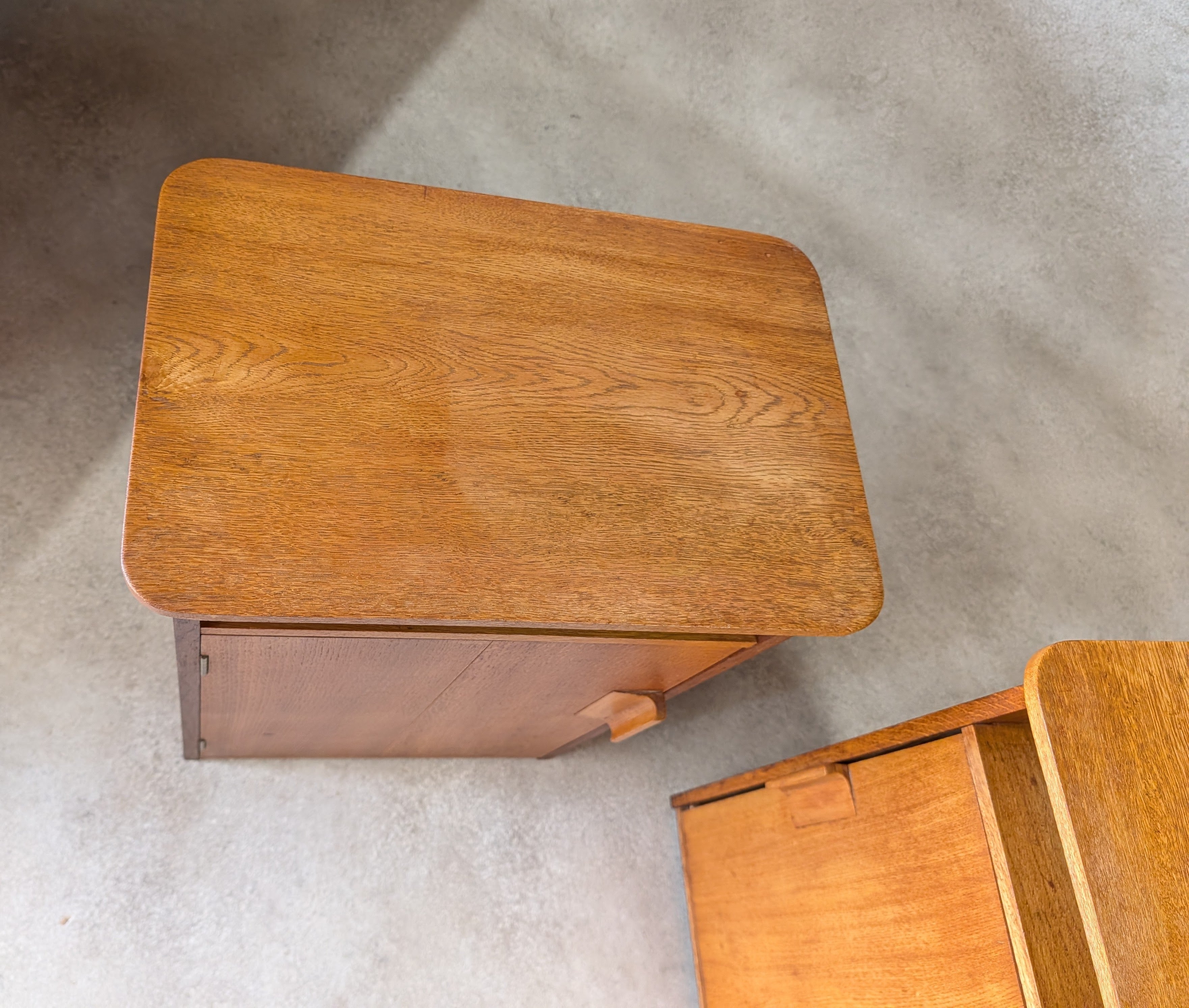 Pair Of Mid Century Heals STYLE Oak Bedside Cabinets Vintage Night Stands