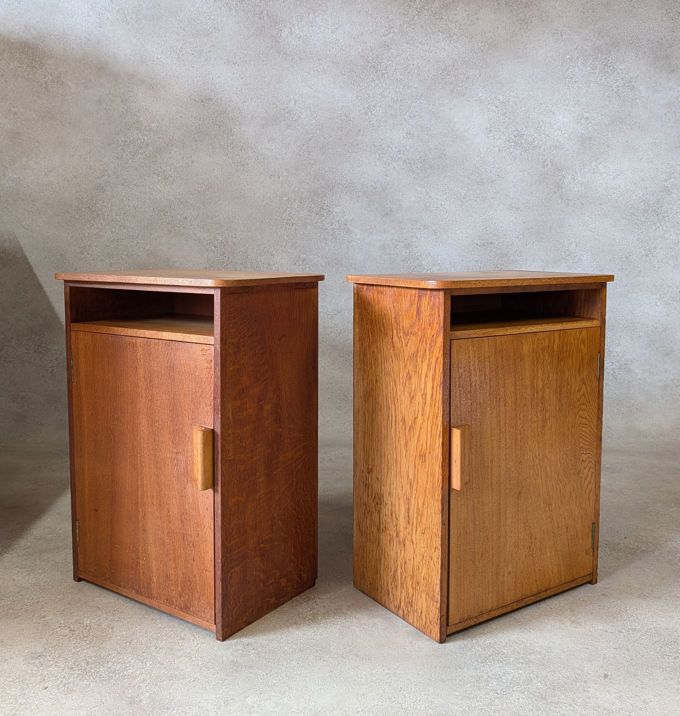 Pair Of Mid Century Heals STYLE Oak Bedside Cabinets Vintage Night Stands