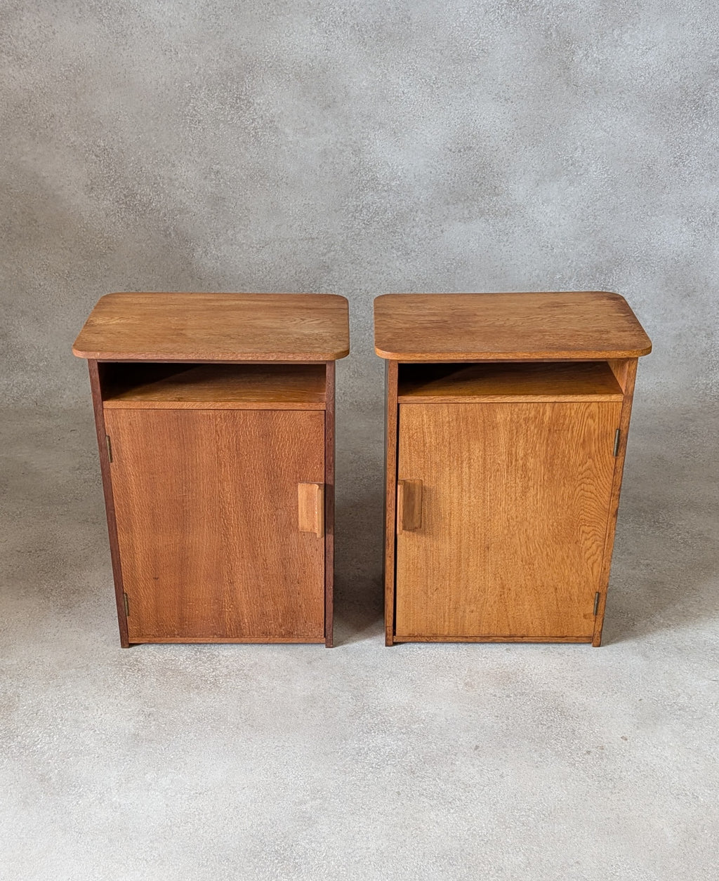 Pair Of Mid Century Heals STYLE Oak Bedside Cabinets Vintage Night Stands