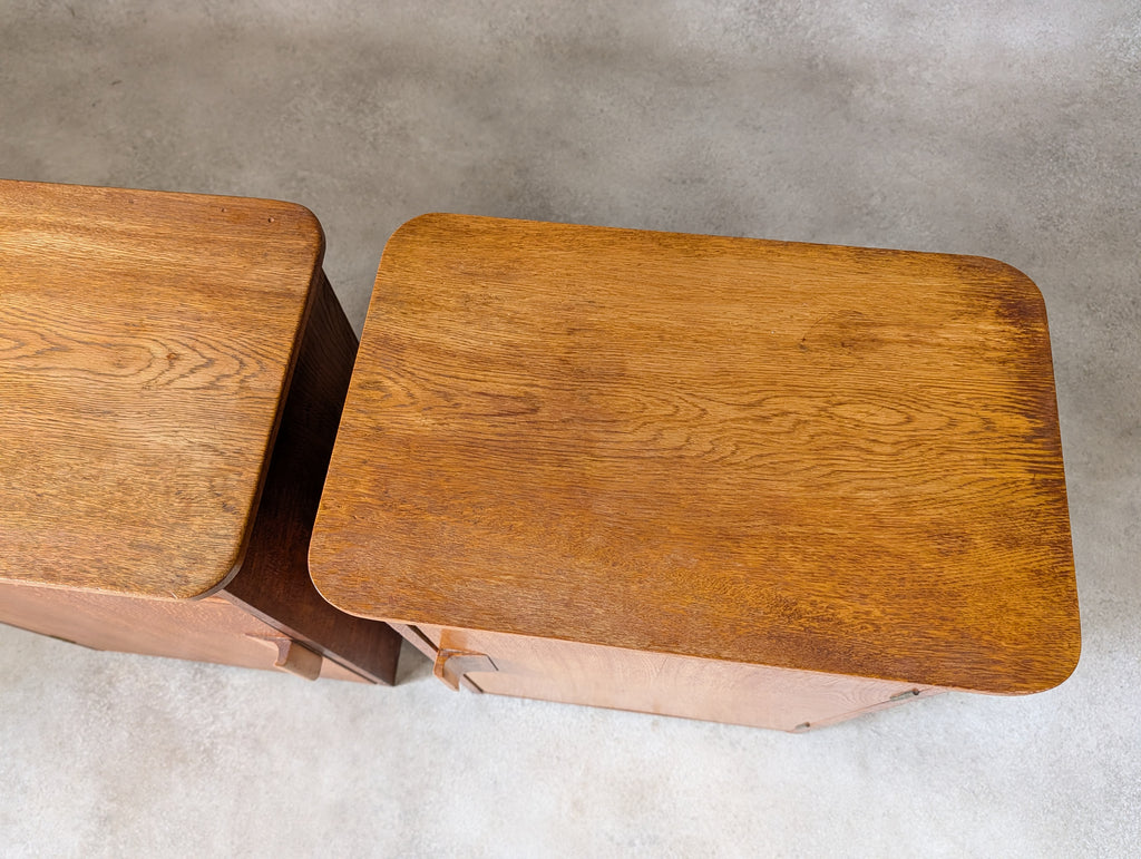 Pair Of Mid Century Heals STYLE Oak Bedside Cabinets Vintage Night Stands