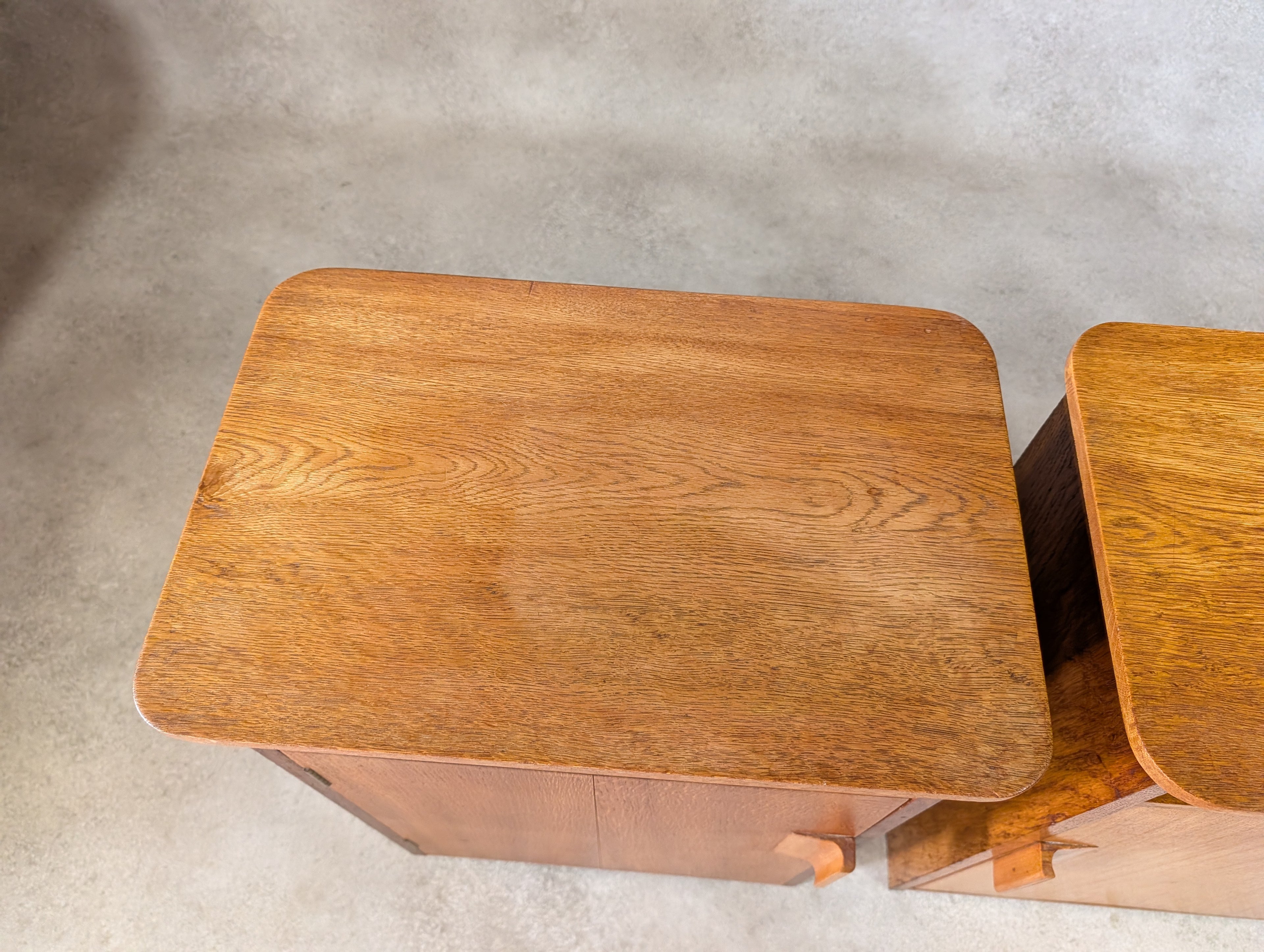 Pair Of Mid Century Heals STYLE Oak Bedside Cabinets Vintage Night Stands