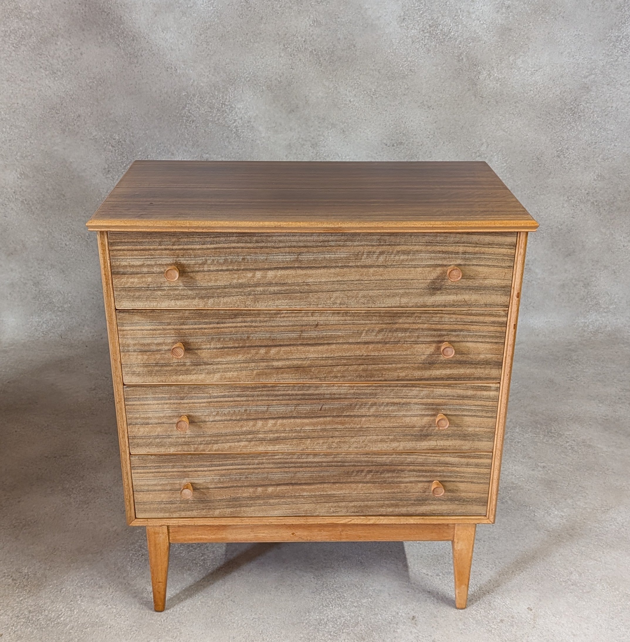 Mid Century Alfred Cox Walnut Chest Of Drawers Vintage 1960s