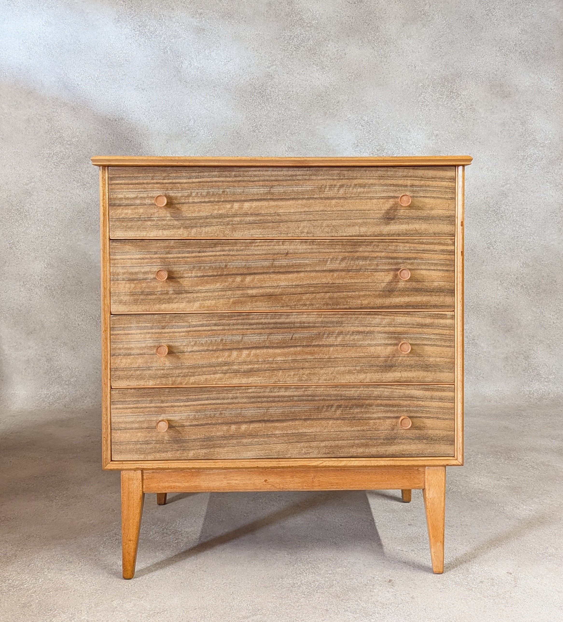 Mid Century Alfred Cox Walnut Chest Of Drawers Vintage 1960s