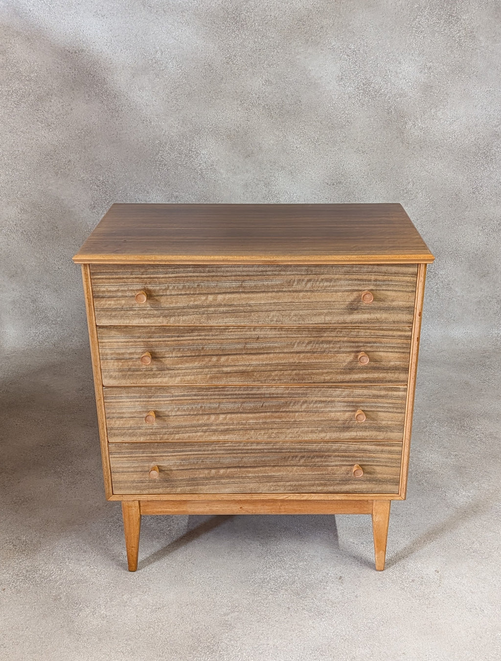 Mid Century Alfred Cox Walnut Chest Of Drawers Vintage 1960s
