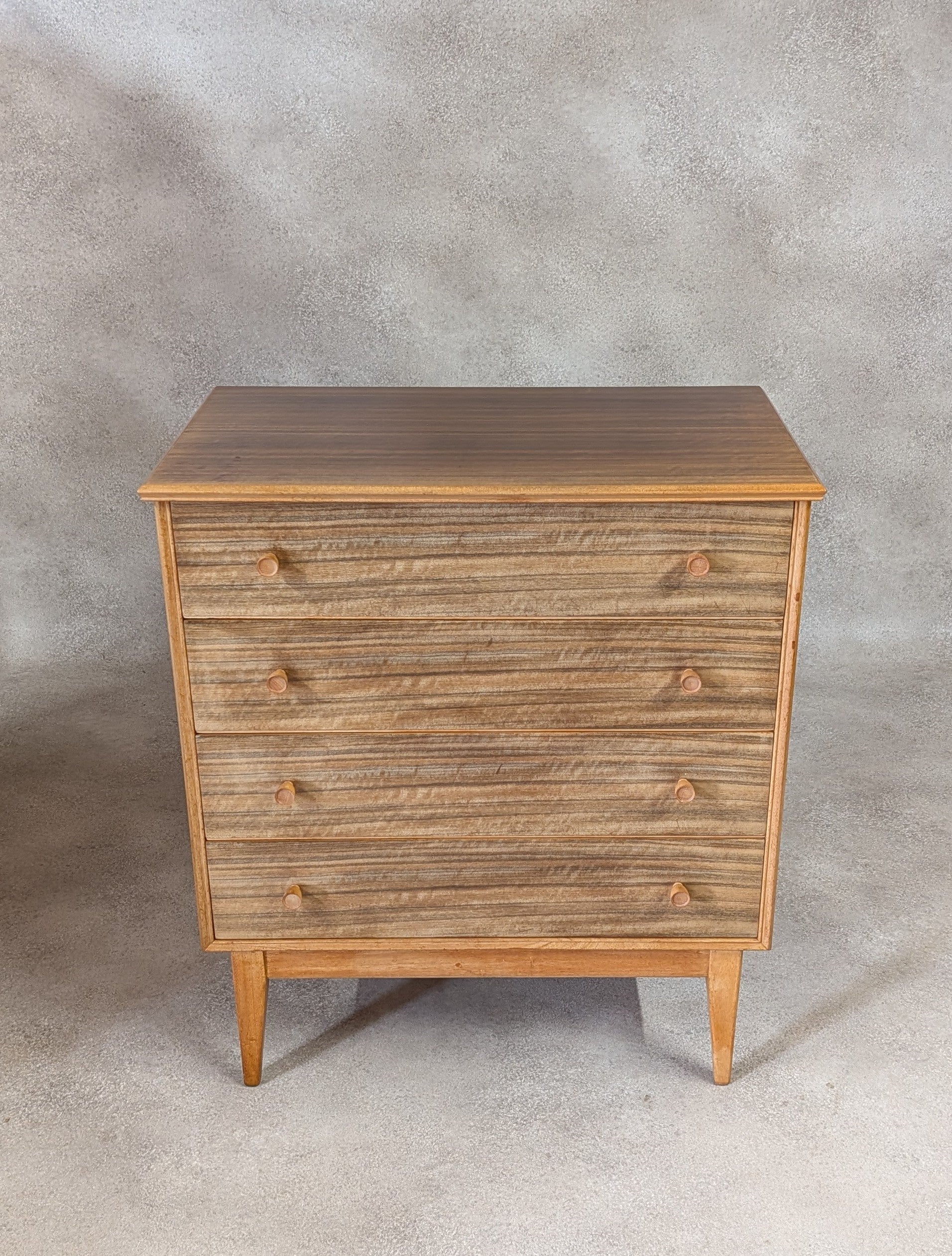Mid Century Alfred Cox Walnut Chest Of Drawers Vintage 1960s