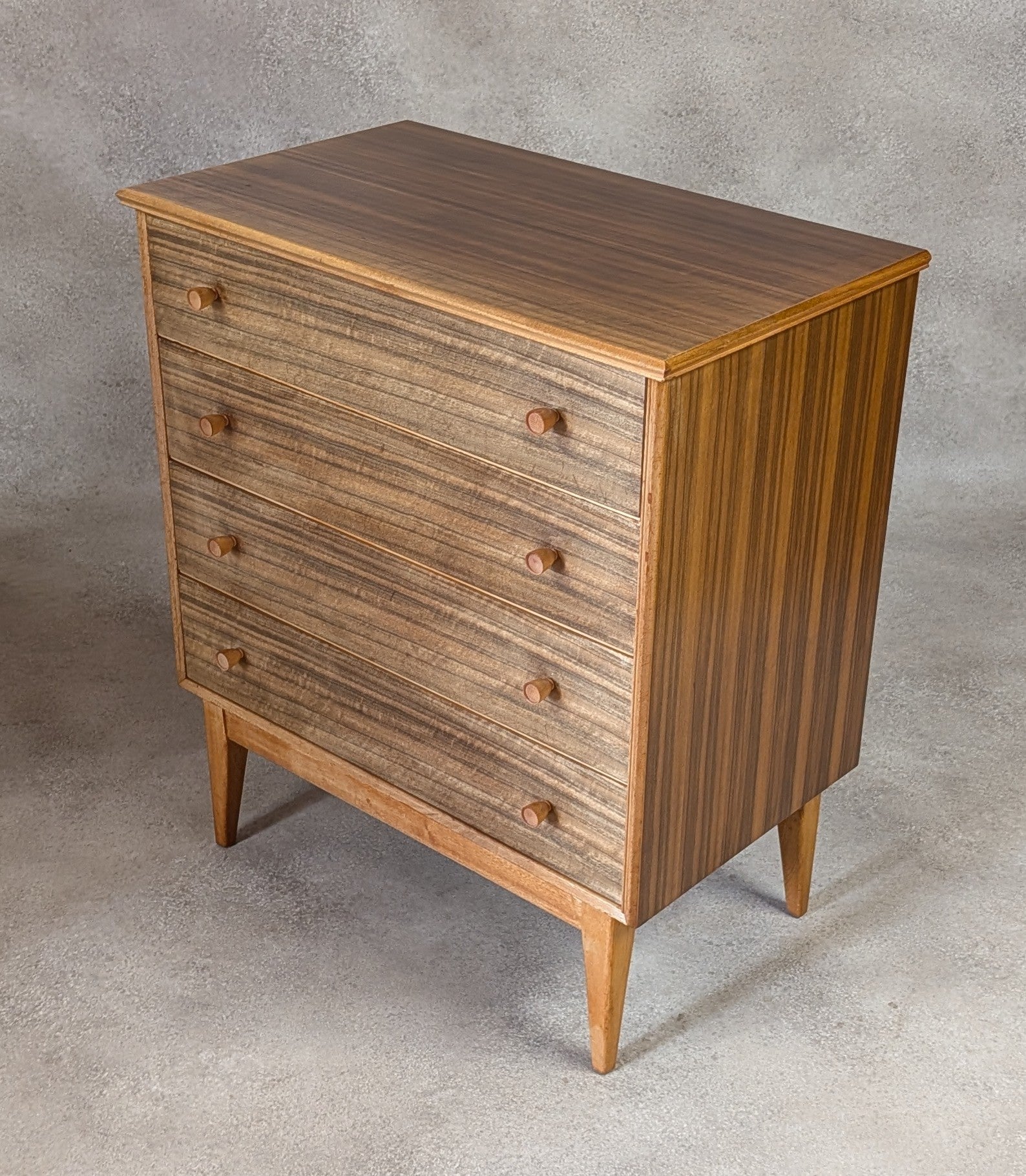 Mid Century Alfred Cox Walnut Chest Of Drawers Vintage 1960s