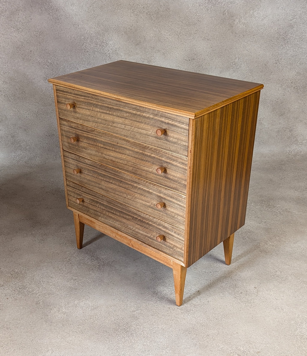 Mid Century Alfred Cox Walnut Chest Of Drawers Vintage 1960s