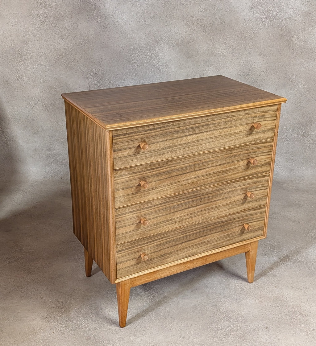 Mid Century Alfred Cox Walnut Chest Of Drawers Vintage 1960s