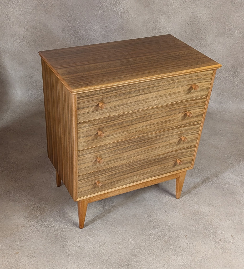Mid Century Alfred Cox Walnut Chest Of Drawers Vintage 1960s