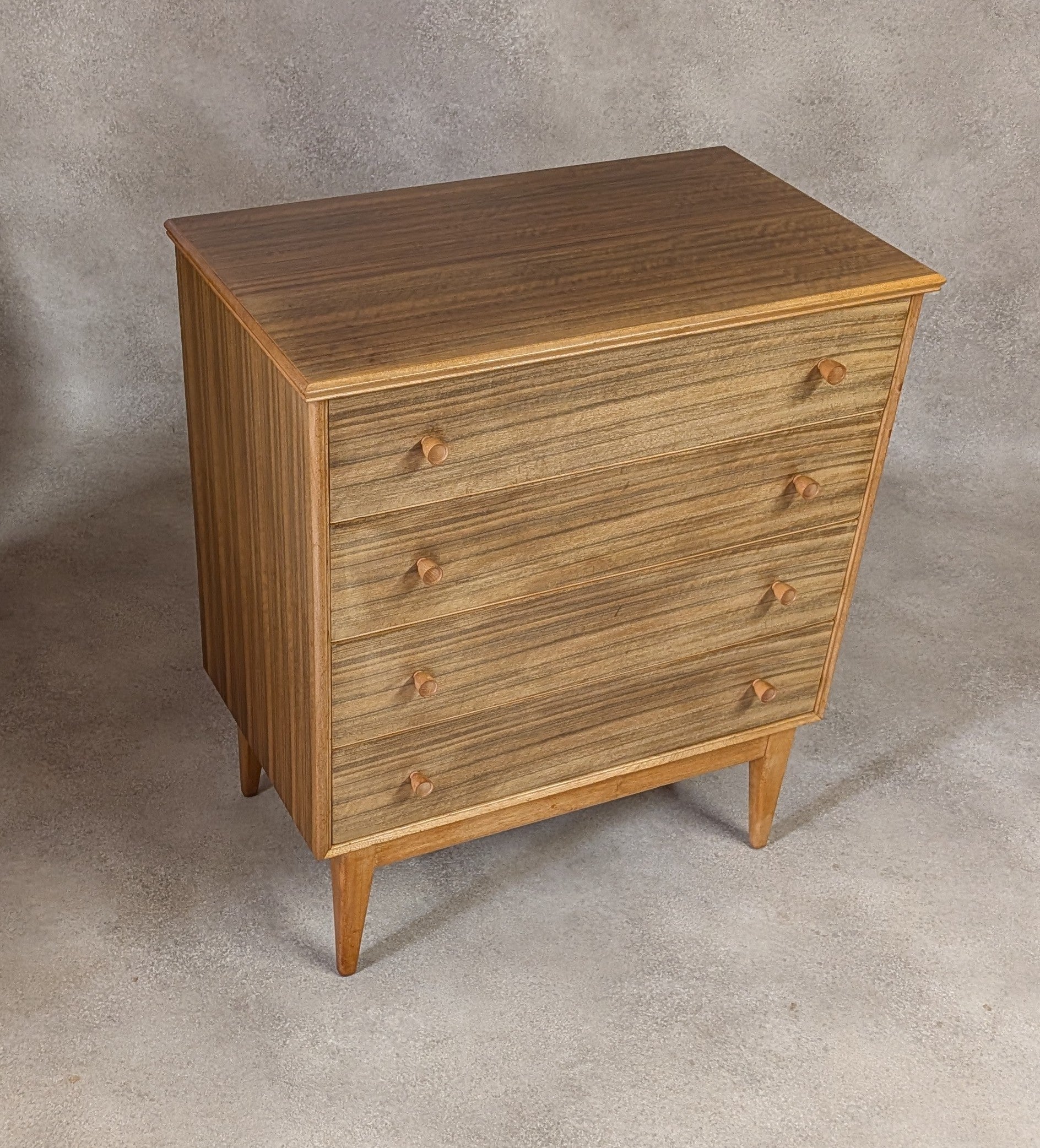 Mid Century Alfred Cox Walnut Chest Of Drawers Vintage 1960s